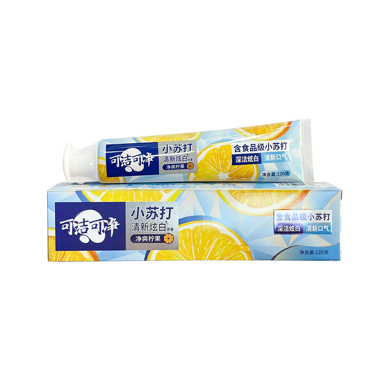 Sariwang maliwanag na puting malinis na lemon fruit baking soda adult toothpaste
