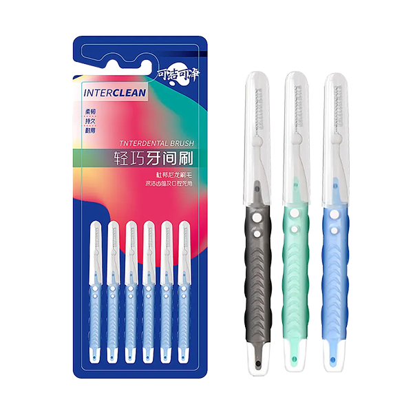Dupont nylon bristles nababaluktot matibay interdental brush